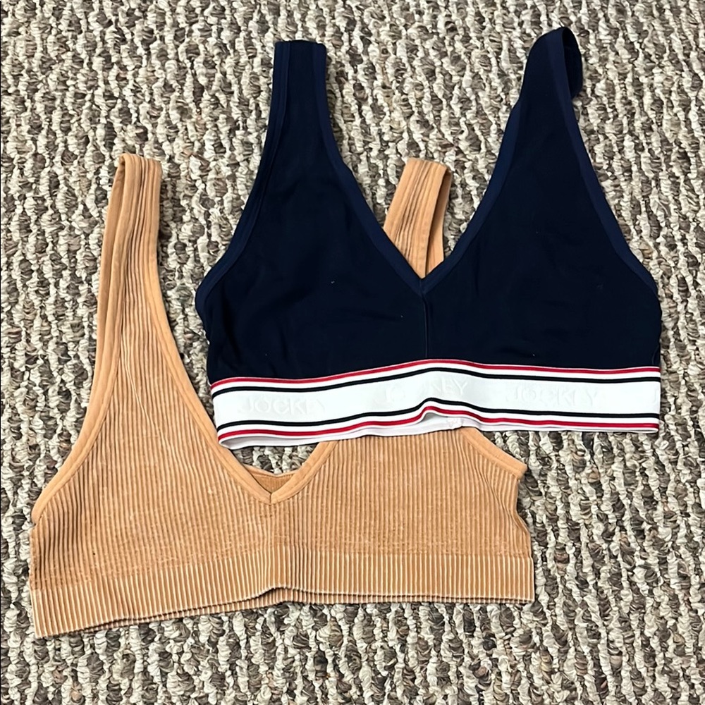 Jockey Navy and Tan Bralette Set